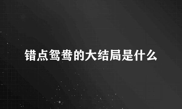 错点鸳鸯的大结局是什么