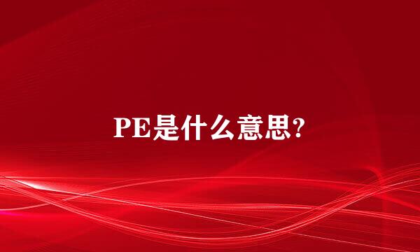 PE是什么意思?