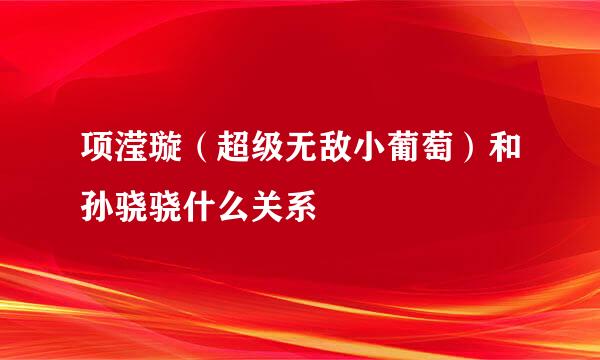 项滢璇（超级无敌小葡萄）和孙骁骁什么关系