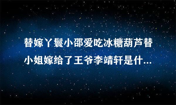 替嫁丫鬟小邵爱吃冰糖葫芦替小姐嫁给了王爷李靖轩是什么小说?小邵误打误撞被王爷睡了