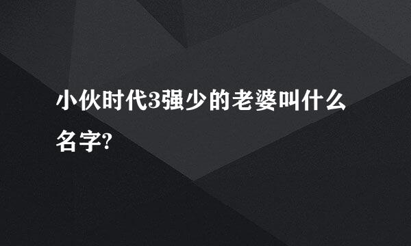 小伙时代3强少的老婆叫什么名字?