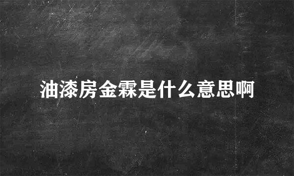 油漆房金霖是什么意思啊