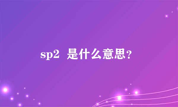 sp2  是什么意思？