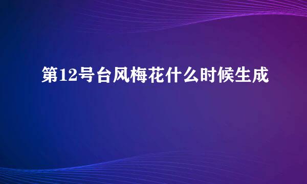 第12号台风梅花什么时候生成