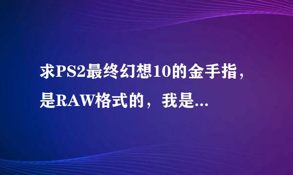 求PS2最终幻想10的金手指，是RAW格式的，我是用PS2模拟器玩的，急求