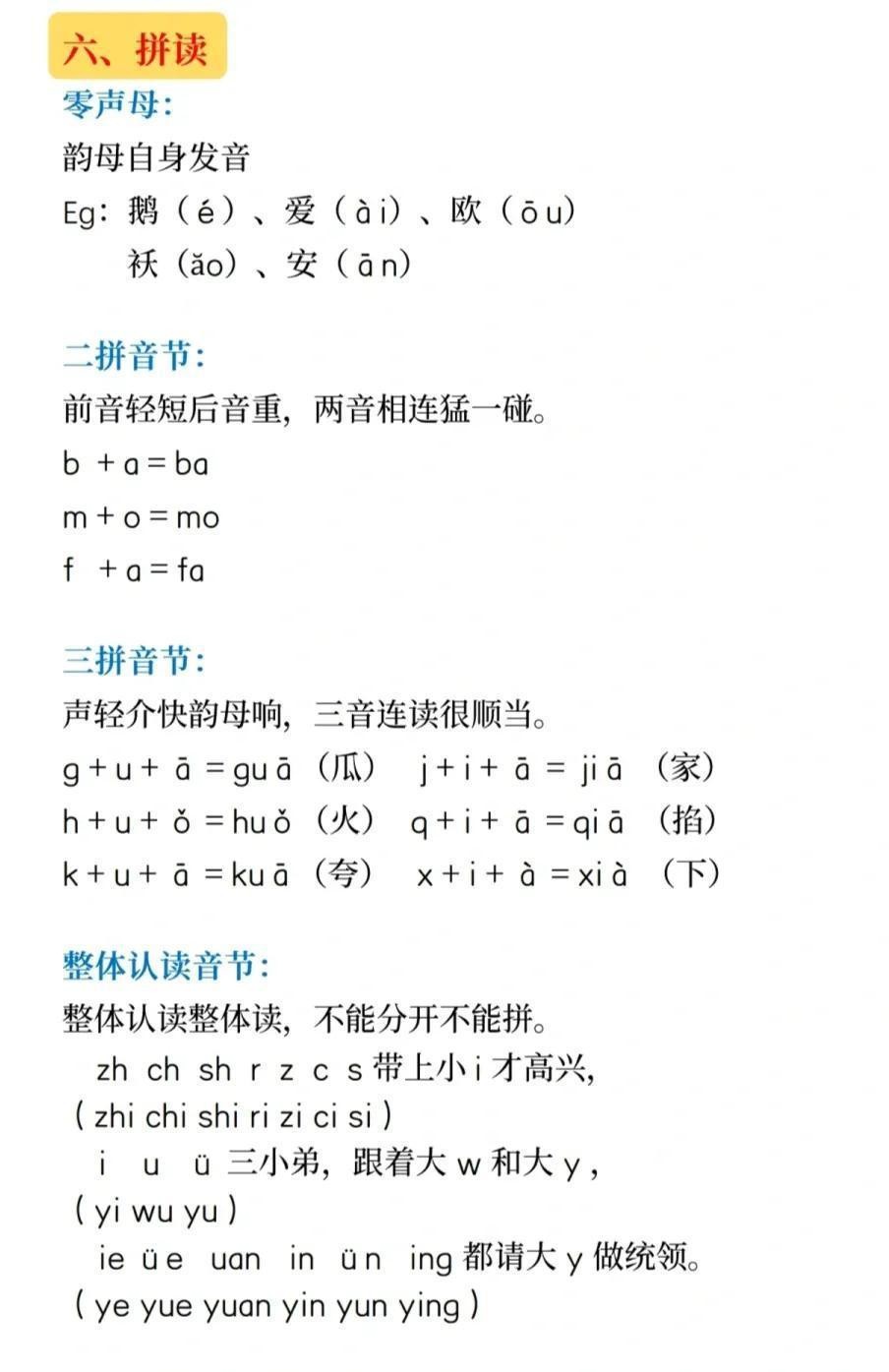 一年级拼音拼读的诀窍