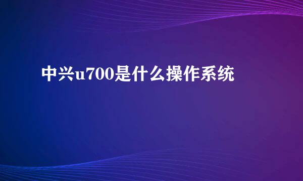 中兴u700是什么操作系统