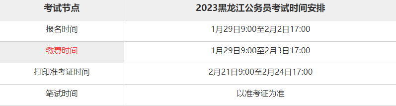 黑龙江省省考时间