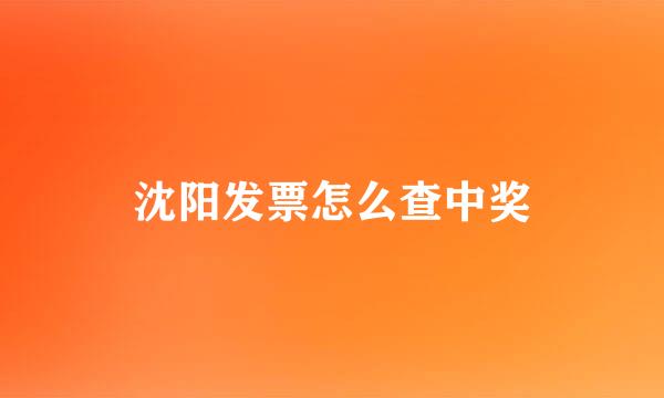 沈阳发票怎么查中奖