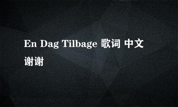 En Dag Tilbage 歌词 中文 谢谢