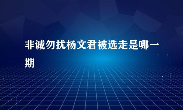 非诚勿扰杨文君被选走是哪一期