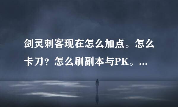 剑灵刺客现在怎么加点。怎么卡刀？怎么刷副本与PK。求老刺客解答。最好就给加点图