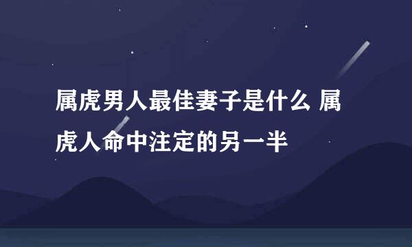 属虎男人最佳妻子是什么 属虎人命中注定的另一半