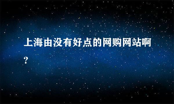 上海由没有好点的网购网站啊？