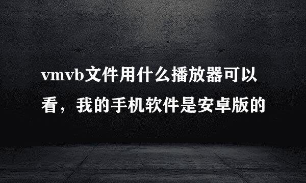 vmvb文件用什么播放器可以看，我的手机软件是安卓版的