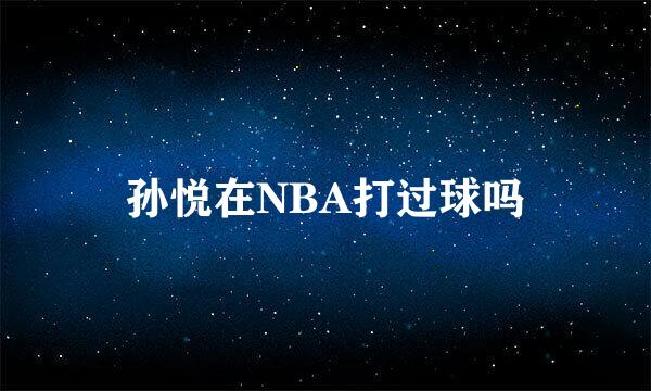 孙悦在NBA打过球吗