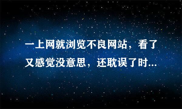 一上网就浏览不良网站，看了又感觉没意思，还耽误了时间，怎么样才能改掉这种不好的坏习惯？