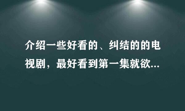 介绍一些好看的、纠结的的电视剧，最好看到第一集就欲罢不能的，美剧、日剧、韩剧、中国的都可以