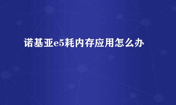 诺基亚e5耗内存应用怎么办