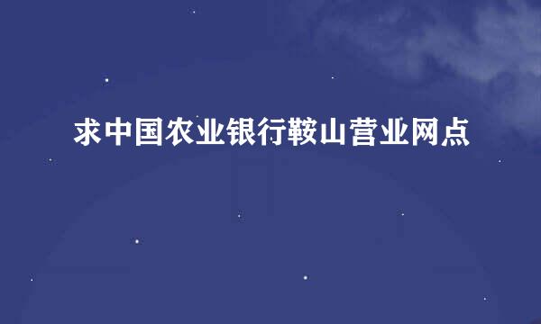 求中国农业银行鞍山营业网点