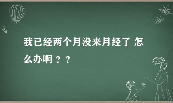 我已经两个月没来月经了 怎么办啊 ？？