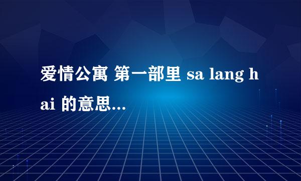 爱情公寓 第一部里 sa lang hai 的意思，子桥说是我爱你，想问一下真实的含义！！不然总稀里糊涂的！！！