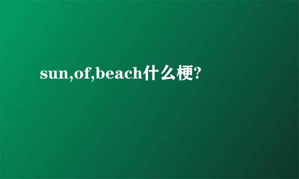 sun,of,beach什么梗?