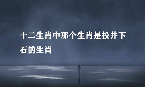 十二生肖中那个生肖是投井下石的生肖