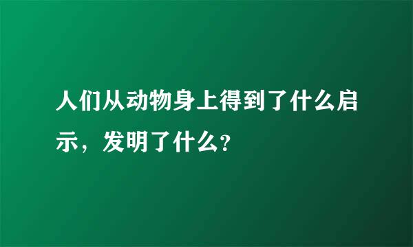 人们从动物身上得到了什么启示，发明了什么？