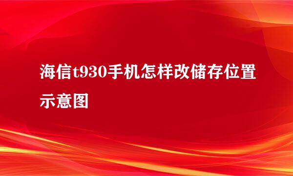 海信t930手机怎样改储存位置示意图