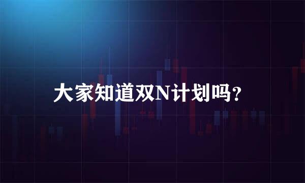 大家知道双N计划吗？