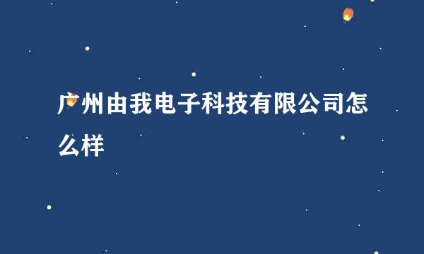 广州由我电子科技有限公司怎么样