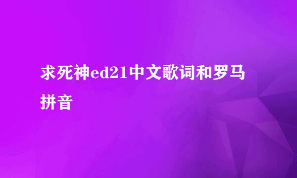 求死神ed21中文歌词和罗马拼音