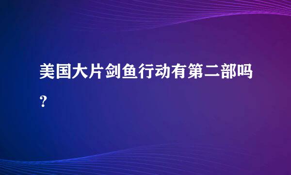 美国大片剑鱼行动有第二部吗？