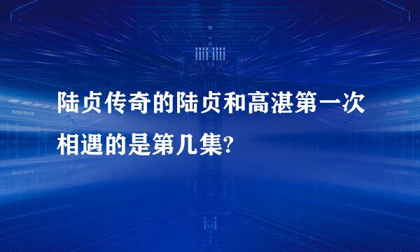 陆贞传奇的陆贞和高湛第一次相遇的是第几集?