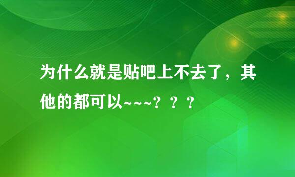 为什么就是贴吧上不去了，其他的都可以~~~？？？