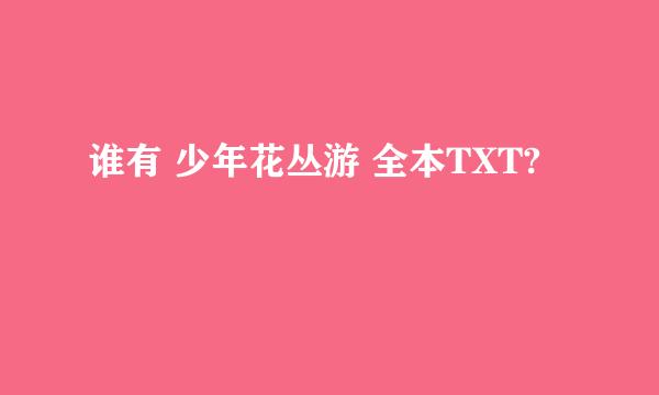 谁有 少年花丛游 全本TXT?