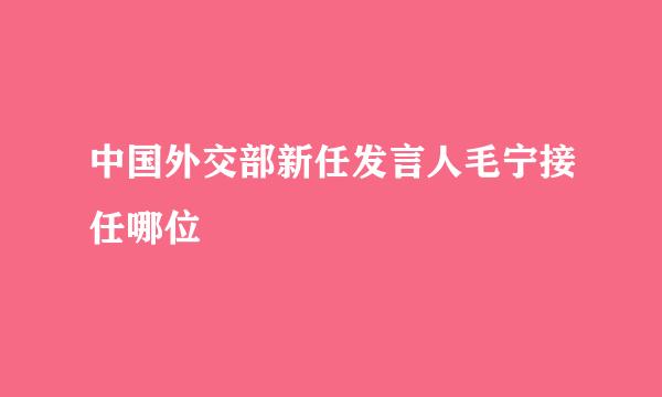 中国外交部新任发言人毛宁接任哪位