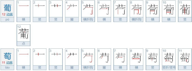 萄组词二字