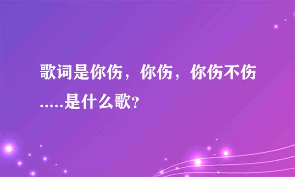 歌词是你伤，你伤，你伤不伤.....是什么歌？