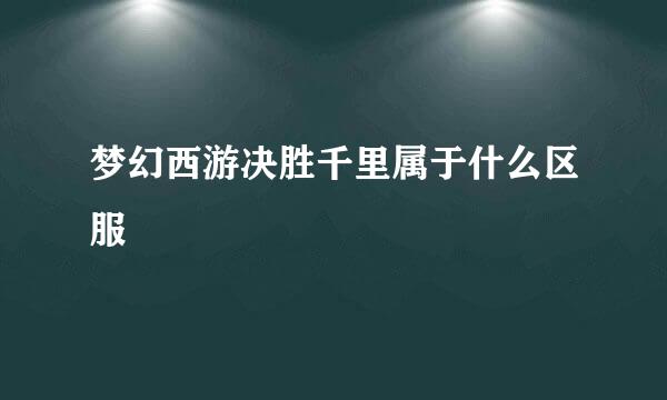 梦幻西游决胜千里属于什么区服