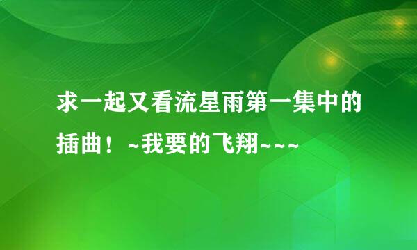 求一起又看流星雨第一集中的插曲！~我要的飞翔~~~