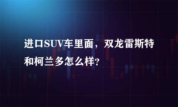 进口SUV车里面，双龙雷斯特和柯兰多怎么样？