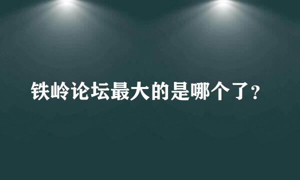 铁岭论坛最大的是哪个了？