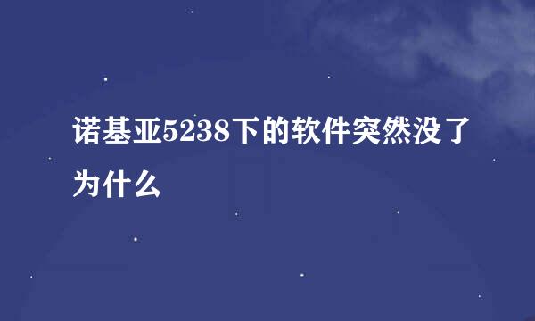 诺基亚5238下的软件突然没了为什么