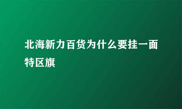 北海新力百货为什么要挂一面特区旗