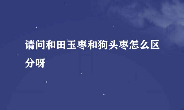 请问和田玉枣和狗头枣怎么区分呀