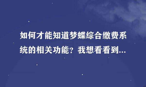 如何才能知道梦蝶综合缴费系统的相关功能？我想看看到底是不是实用？