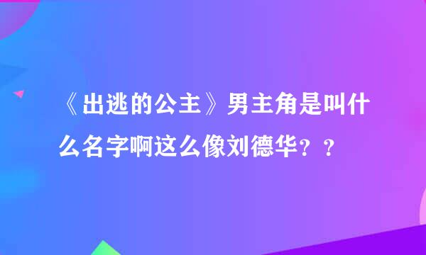 《出逃的公主》男主角是叫什么名字啊这么像刘德华？？