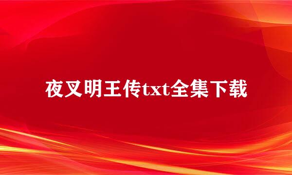 夜叉明王传txt全集下载